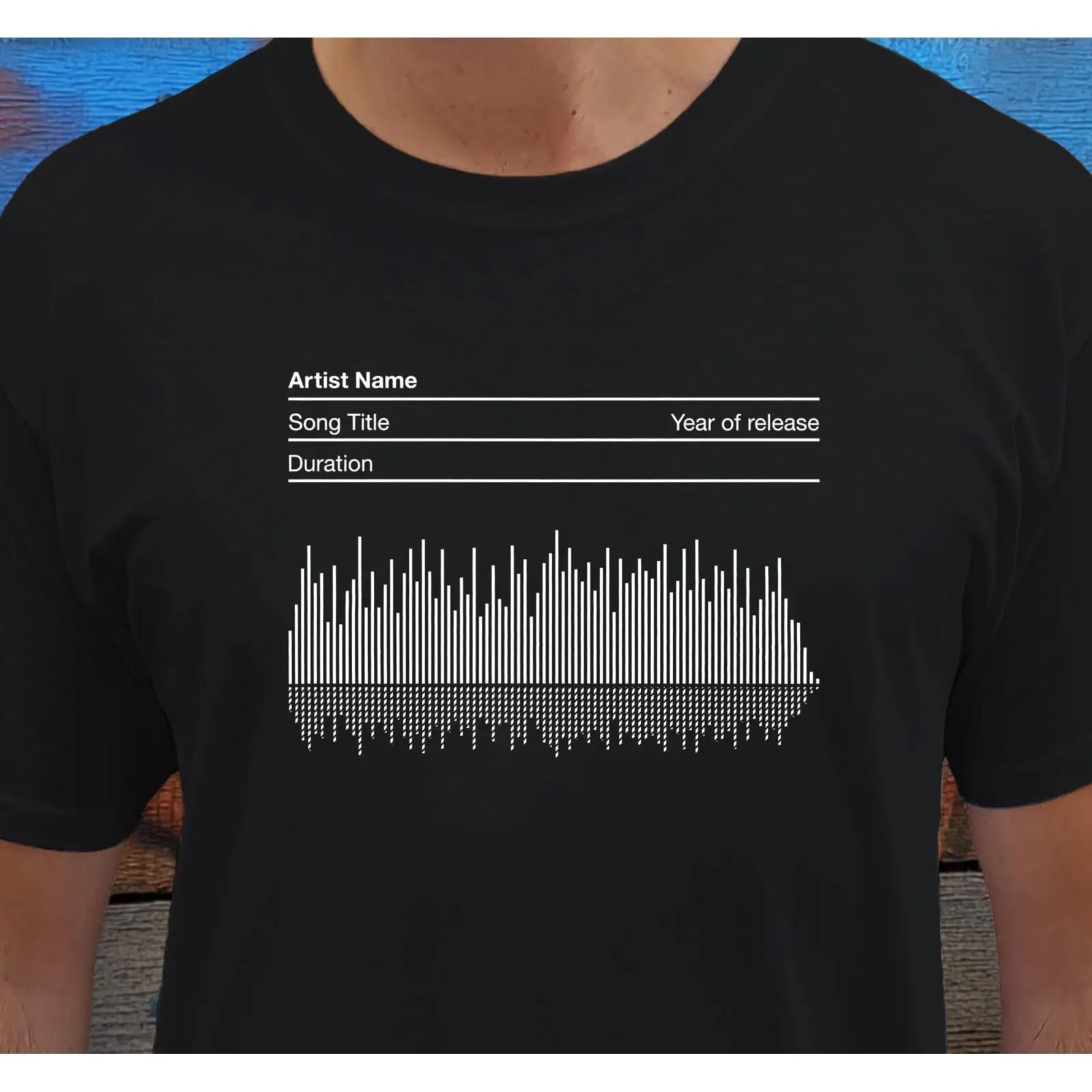 Music Song Audio - Personalised Soundwave T Shirt Hand Designed
