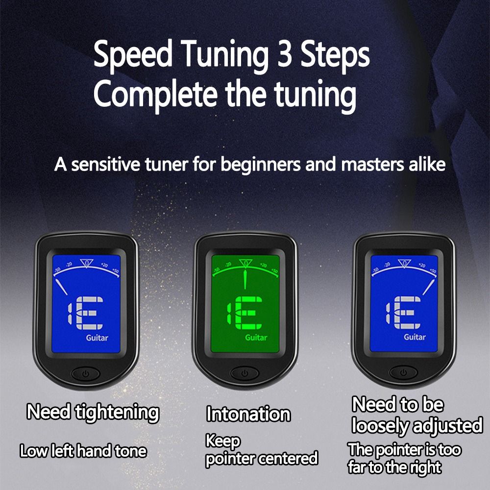Guitar Tuner Clip - Clip on Guitar Tuner Mini LCD