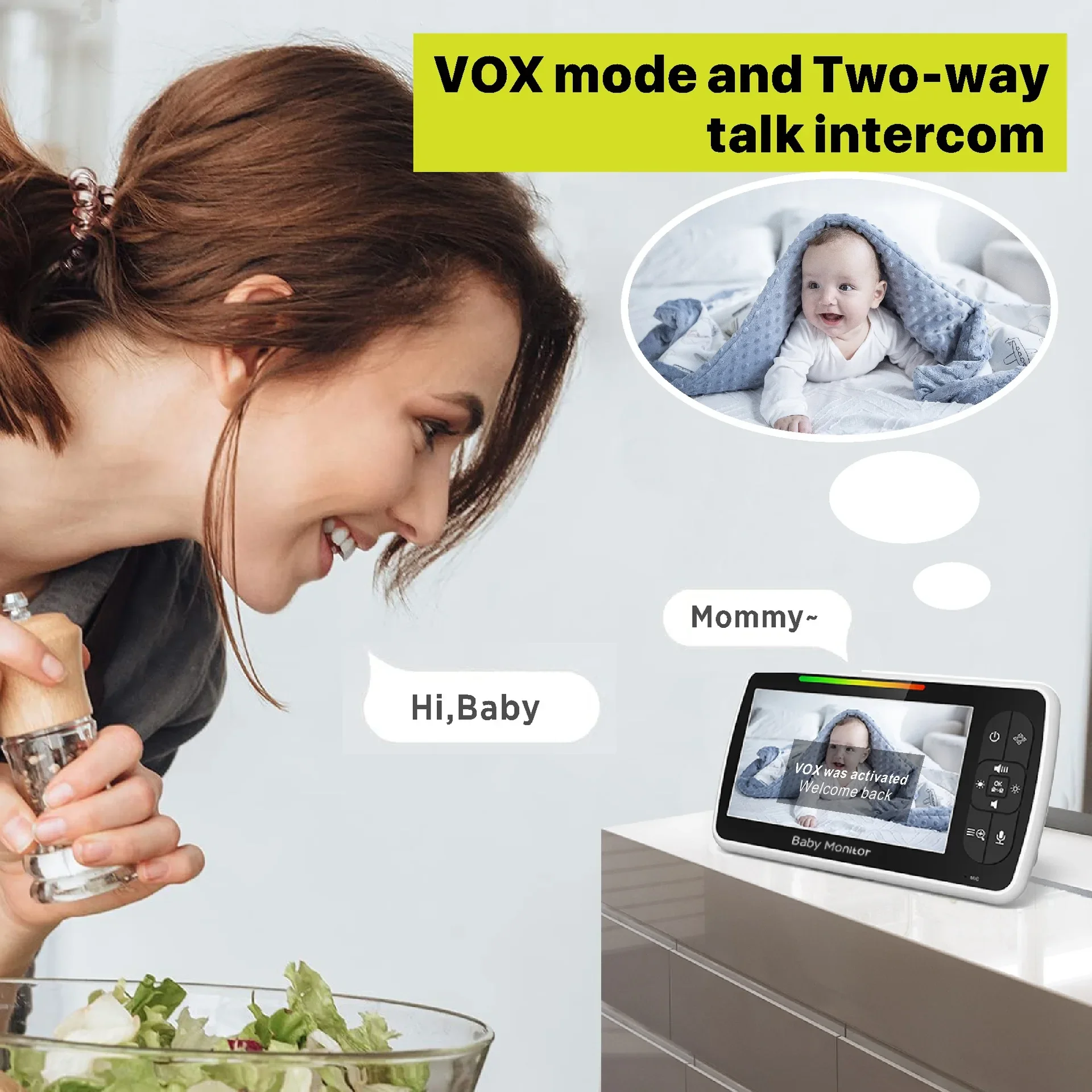 5.0 Inch Video Baby Monitor Wi - Audio X Music 评论和价格