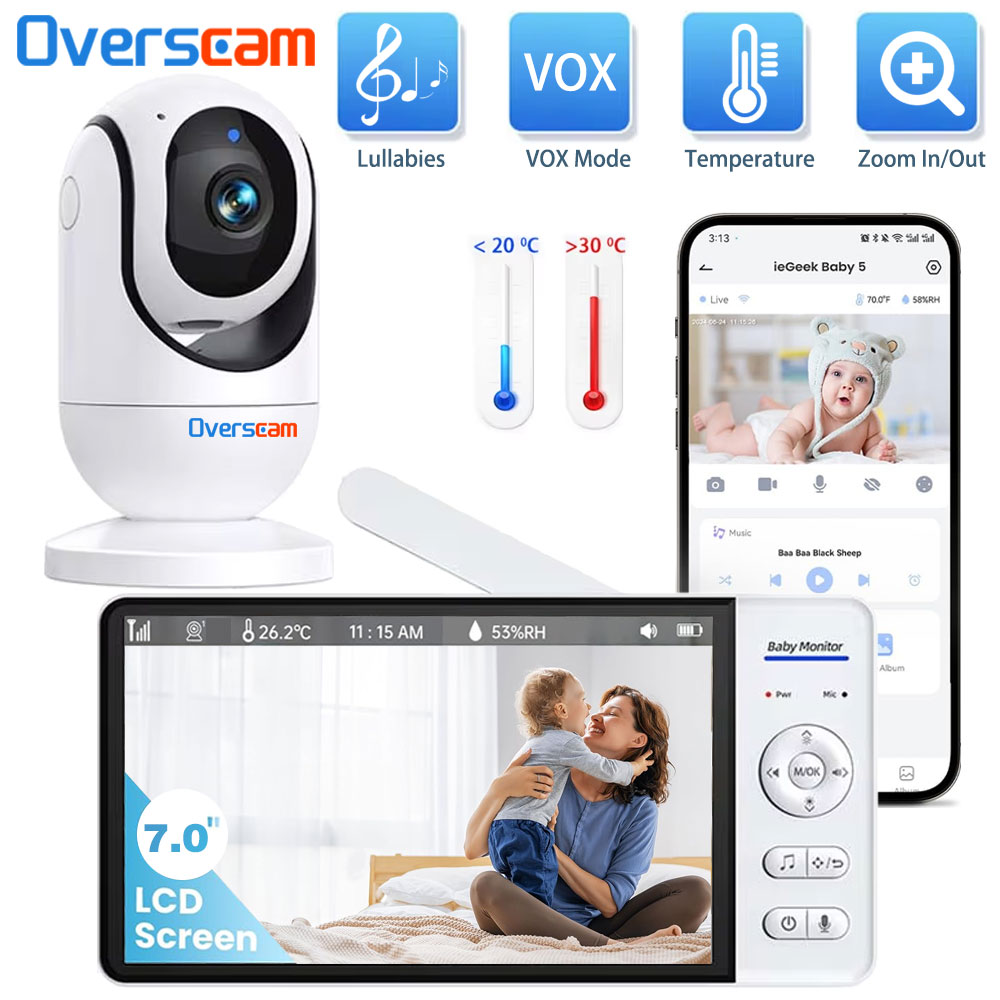 7.0 Inch Screen Baby Monitor 5 - Audio Detect Music 评论和价格
