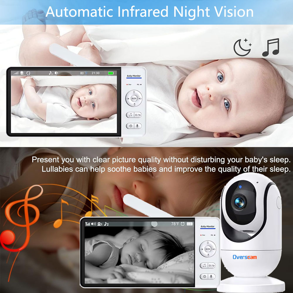 7.0 Inch Screen Baby Monitor 5 - Audio Detect Music 评论和价格
