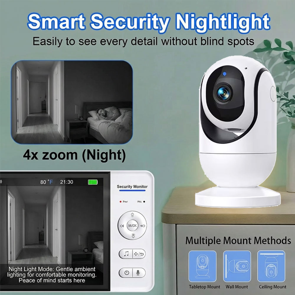 7-Inch 1080P Baby Monitor with - Audio Detect Music 评论和价格
