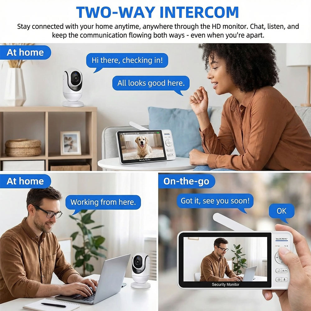 7-Inch 1080P Baby Monitor with - Audio Detect Music 评论和价格