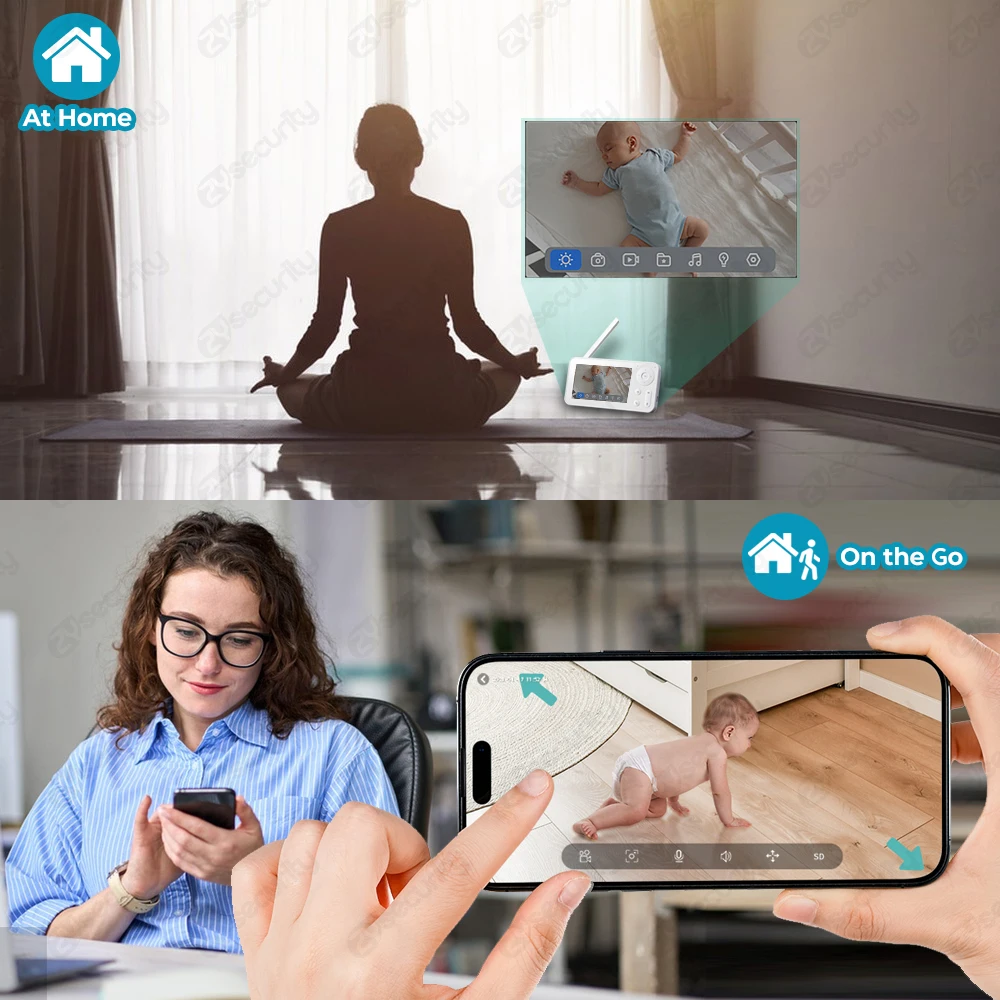 2K WiFi Baby Monitor with Scre - Audio Detect Music 评论和价格