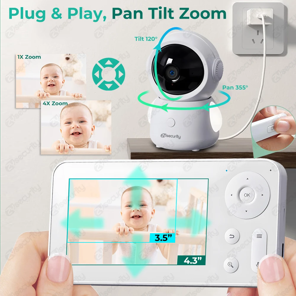 2K WiFi Baby Monitor with Scre - Audio Detect Music 评论和价格