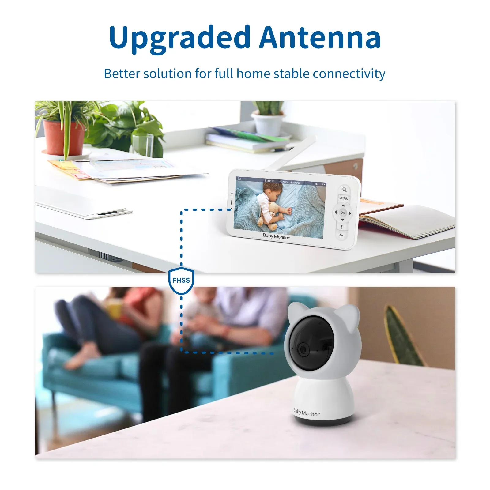 Baby Monitor HD 5 Inch LCD Two - Audio Detect Music 评论和价格