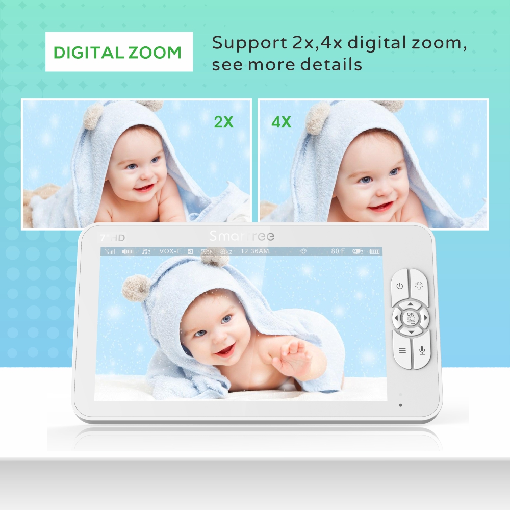 7.0 Inch HD Video Baby Monitor - Audio X Music 评论和价格