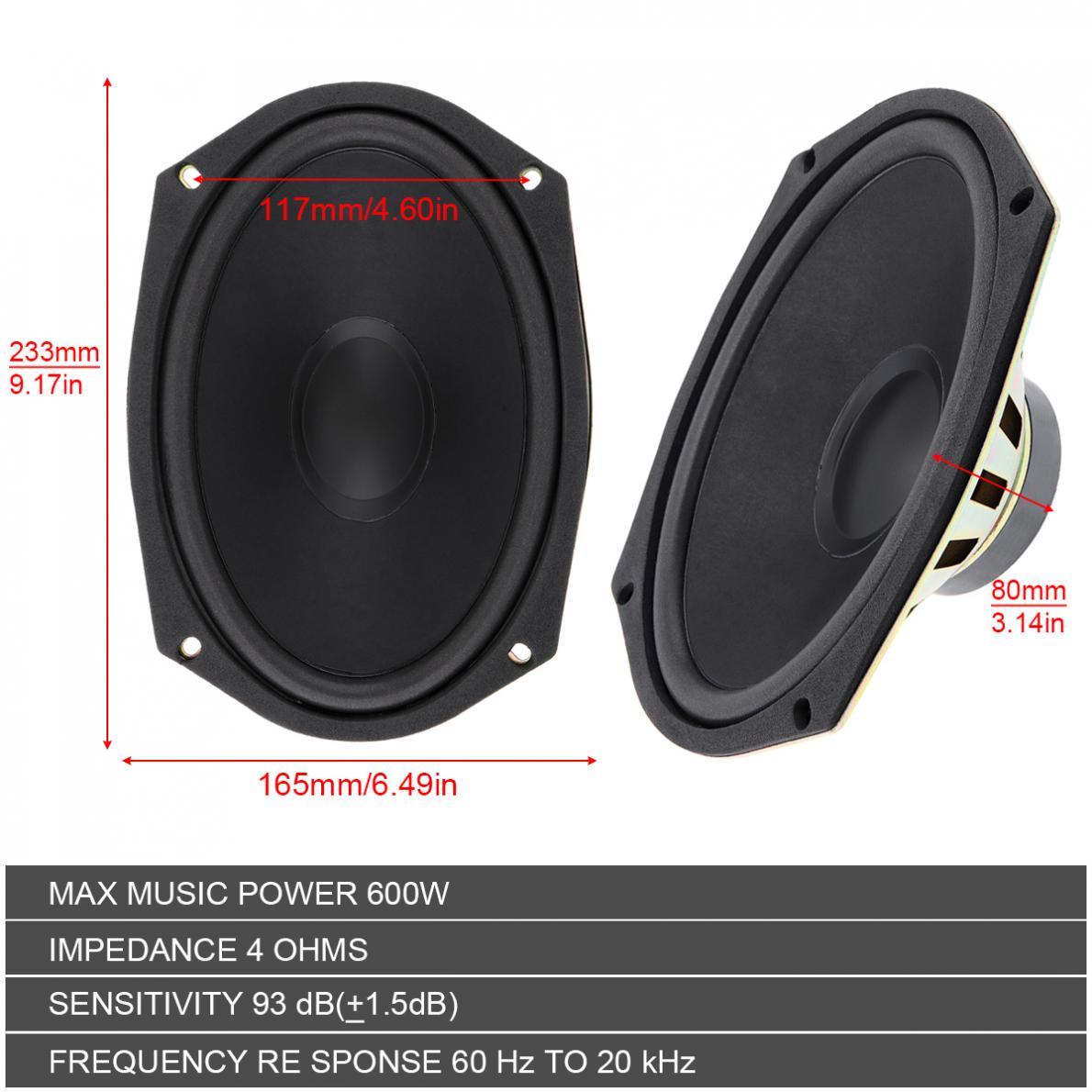 1 / 2 Piece 6x9 Inch 600W Univ - Audio X Music 评论和价格