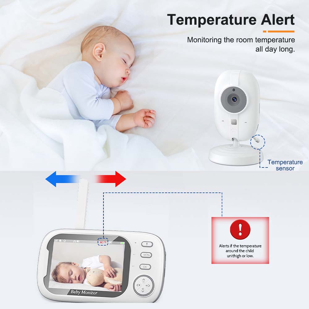 3.5'' Video Baby Monitor 2.4G  - Audio Detect Music 评论和价格