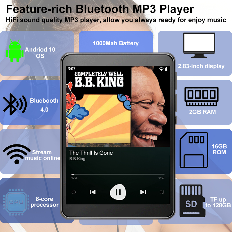 WiFi MP3 Player Andriod 10 Spo - Audio Music Download Free 评论和价格